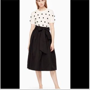 Kate spade black high waisted aline skirt size 0 nwot